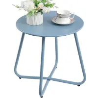 Merkloos Tuintafel, bijzettafel voor buiten, kleine balkontafel, ronde tuintafel, salontafel, metalen tafel, terras, woonkamer, terras