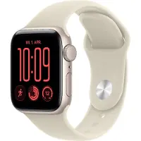 Apple Watch SE 3 GPS 40 mm Aluminium Case Starlight met Sport Band Sand - S/M