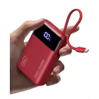 Iniu 45W Powerbank, ultra compact, 20000mAh met geïntegreerde USB-C kabel
