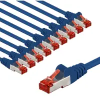 Goobay 65972 CAT6 netwerkkabel, set van 10 stuks / patchkabel, afgeschermd (S/FTP/CU), Ethernet