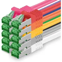 1aTTack.de 2M Cat.7 netwerkkabel, 10 stuks. Cat7 patchkabels, LAN-kabels, Ethernet
