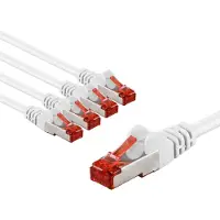 Goobay 65984 CAT6 netwerkkabel, set van 5 stuks / patchkabel, afgeschermd (S/FTP/CU), Ethernet