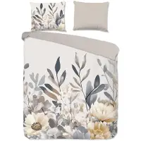 Muller Textil Good Morning Dekbedovertrek "Arlena" - Grijs - (240x220 cm) - 100% Katoen