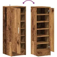 vidaXL Schoenenkast 32x35x92 cm bewerkt hout oud houtkleurig