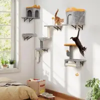 Merkloos Wandgemonteerde kattenkooi met huisje