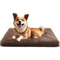 Merkloos Luxe hondenbed - Wasbaar hondenkussen - Pluizige hondenmat - Zachte vulling - Multifunctionele hondenmatras - Afmetingen: 75 x 50 x 8 cm