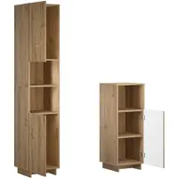 vidaXL - Badkamerkast - set - 2 - st - Artisanaal - eiken - Bewerkt - hout