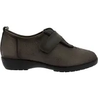Merkloos Damen slippers in taupekleur met klittenbandsluiting