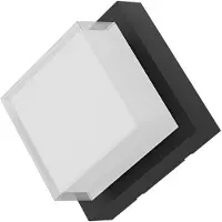 Braytron LED 15W, rechthoekige wandlamp, geschikt voor buiten, balkon, entree, trappenhuis, 3000K warmwit, zwart, IP65