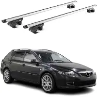 Aurilis Draagbalken, basissteunen voor Mazda 6 Combi, 2002-2008, 90 kg, aluminium, zilver, 2-delig, met ABE-certificaat