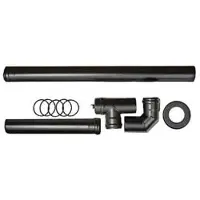 Save Basisinstallatieset voor pelletkachels, zwart, mat, dikte 1,2 mm, diameter 8 cm