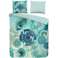 Muller Textil HIP Dekbedovertrek "Claudine" - Groen - (200x220 cm) - 100% Katoen