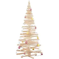 vidaXL Houten kerstboom KOTKA 210 cm Massief grenenhout Naturel