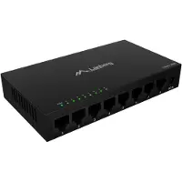 Lanberg Niet-beheerde switch, 8x 1 Gb/s Gigabit Ethernet, desktopmodel, 12V (met metalen behuizing)
