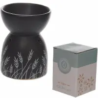Puckator OB110 keramische oliebrander, design: gras, kleur: zwart