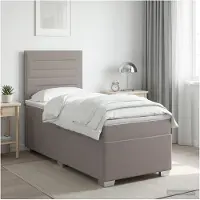 vidaXL Boxspringbed met matras met hoofdeinde Taupe 90 x 190 cm Stof