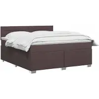 vidaXL Boxspringbed met matras en LED-verlichting, donkerbruin, 180 x 200 cm
