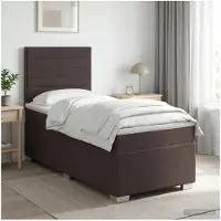 vidaXL Boxspringbed met matras Donkerbruin 100 x 200 cm Stof