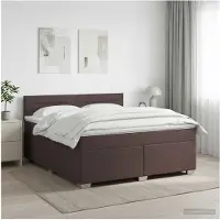 vidaXL Boxspringbed met matras Donkerbruin 180 x 200 cm Stof