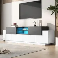 Sonstiges TV-kast met LED-verlichting, 180x40x45 cm, wit/grijs