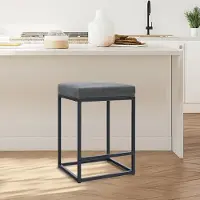 Sonstiges Barkruk met voetsteun, kunstleer, grijs, 1 stuk