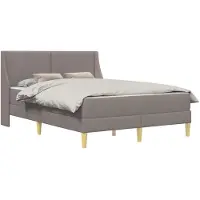 vidaXL Bedframe met matras Taupe 140 x 200 cm Polyester