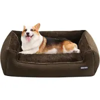 Sonstiges Hondenbed, hondenbank, hondenhoes, afneembaar. Afmetingen: L 90 x B 75 x H 25 cm. Kleur: bruin