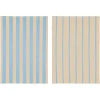 Mette Ditmer Stripes keukendoek 50x70 cm 2-pack Blauw-Beige (blauw-beige), 50x70 cm