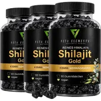 IK-Handelsgruppe Vita Elements Himalaya Shilajit Gold Gummies Set van 3 60 stuks Ashwagandha Gokshura Voedingssupplement