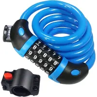 Sonstiges Fietsslot, kabelslot, 120 cm, 12 mm, cijferslot, 5 cijfers, blauw