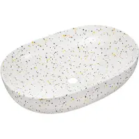 AC-DÉCO Wastafelblad met terrazzo-look, mat oppervlak - Meerkleurig - L 60 x 41 cm - Collectie Lili