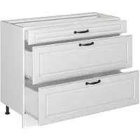 Vicco Keukenonderkast R-Line Wit landelijk/Wit 100 cm zonder werkblad, Model 71519