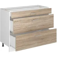 Vicco Keukenonderkast R-Line Sonoma/Wit 100 cm zonder werkblad, Model 71535