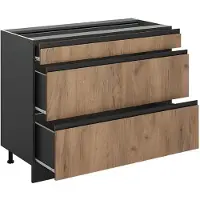 Vicco Keukenonderkast R-Line Goudkleurig Eiken/Antraciet 100 cm zonder werkblad, Model 71559