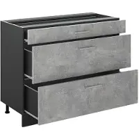 Vicco Keukenonderkast R-Line Beton/Antraciet 100 cm zonder werkblad, Model 71551