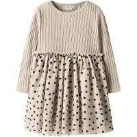 Name It Mini Jurk beige / donkergrijs