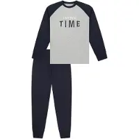 Schiesser Nachtkledij 'Nightwear' donkerblauw / grijs gemêleerd
