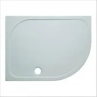 Crosswater Showertray Shower Tray douchebak - 100x80x4.5cm links - exclusief - 90mm afvoer - 55 radius - met antikalkbehandeling polybeton - wit SRQ81000LH