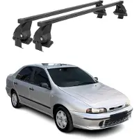 Menabo Stahl dakdragers, bagagedrager voor Fiat Marea, modeljaren 1996-2003, zwart, 2-delig