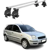 Menabo Stahl bagagedrager voor Ford Fusion, modeljaren 2002-2012, stalen uitvoering, zilverkleurig, 2-delig