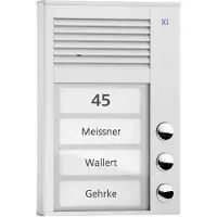 TCSS AG, Audio, buitenpost PAK03-EN, 3 toetsen, 1-rijig, kleur: zilver