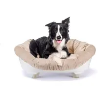 Ferplast hondenbed en kattenbed met kussen, wasbaar hondenbed, verhoogd hondenbed