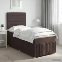 vidaXL Boxspringbed met matras Donkerbruin 80 x 200 cm Stof