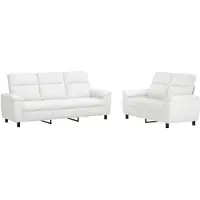 vidaXL Bankstel 2 pcs Wit Stof