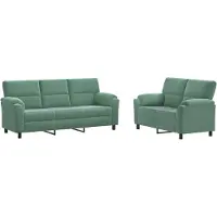 vidaXL Bankstel 2 pcs Zeegroen fluweel