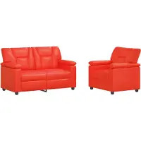 vidaXL Bankstel 2 pcs Rood Kunstleer