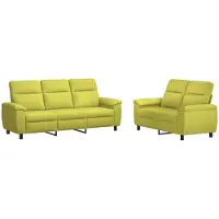 vidaXL Bankstel 2 pcs Lichtgroen Stof