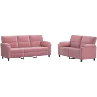 vidaXL Bankstel 2 pcs Roze fluweel