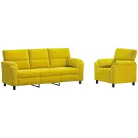 vidaXL Bankstel 2 pcs Geel fluweel