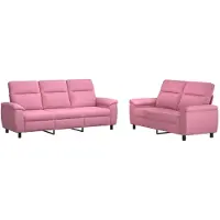vidaXL Bankstel 2 pcs Roze Stof